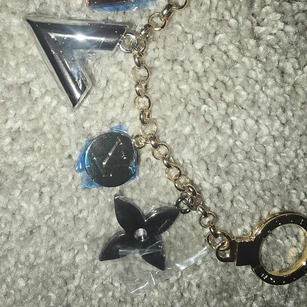LV Gold and Silver Charm Keychain - Picture 4 of 11